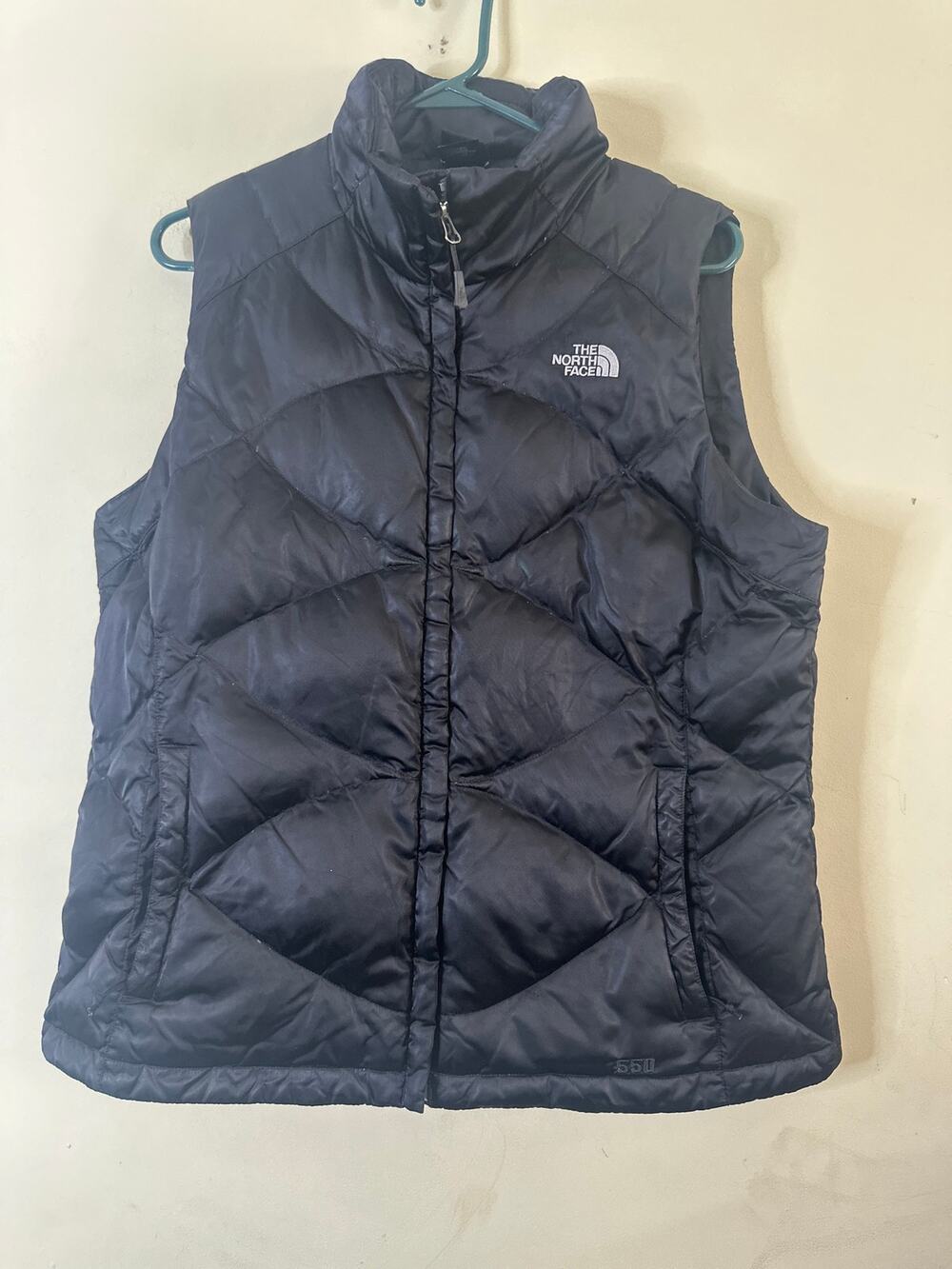The North Face 550 Vest Womens XL Black Puffer Goose Down Full Zip Pockets 10
